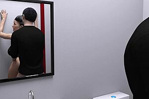 hot milf takes huge cock up her ass in bathroom game - check bio for full version