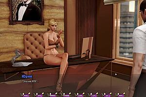 Complete Gameplay - Pale Carnations Part 19 Features Rough Anal With Big Tits MILF Bound In BDSM Slave Play And Wet Pussy Kissing In Bathroom