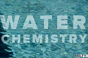 Milfy busty blonde MILF Laura Bentley spots pool boy's thick cock. She gives blowjob before riding cowgirl with fingering by the pool.