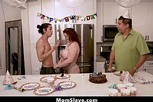 stepson, are you getting the perfect birthday present to freeuse your thick stepmom in doggystyle and missionary?