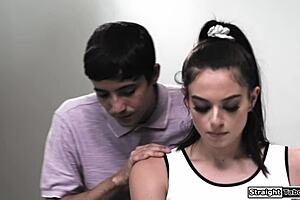 Teen girl tells big tit teacher, your stepson will fuck my tight shaved pussy to boost my grades now.