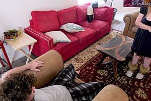 Stepmom feels torn taking stepson's big cock deep in her tight asshole for taboo anal creampie.