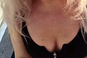 blonde latina takes cum in outdoor public quickie on the road with bent over doggystyle