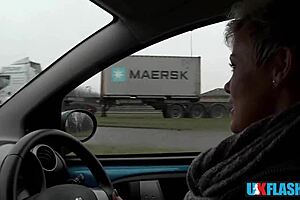 Can everyone see my shameless flashing outdoors? Bree Branning pisses publicly for UK-Flashers.