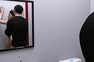 hot milf takes huge cock up her ass in bathroom game - check bio for full version