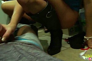 Blonde Milf Comes To Work As Closet Assistant Ends Up Having Group Sex