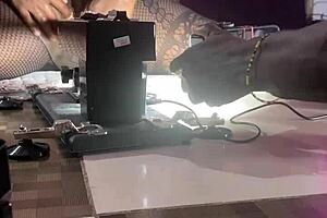 Pussy Machine Operator Squirts Hard with Huge Slutty Toy