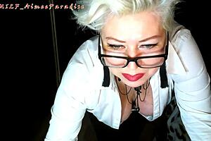 Oh My God! Mature Webcam Depraved Milf Secretary Hot Squirting Masturbation of Glasses Whore!