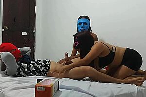 i brought my girlfriend's best friend over to teach her how to give those intense homemade blowjobs with my small cock