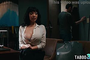 this naughty latina milf housewife little 18+ puck just seduces the director with her big tits