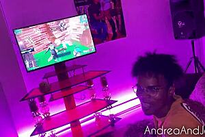 Playing Fortnite, my stepsister whispers, Seduce me and fuck with my friend