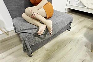 Hey, how does this mommy with saggy tits and hairy pussy still get so wild in pov blowjob action?