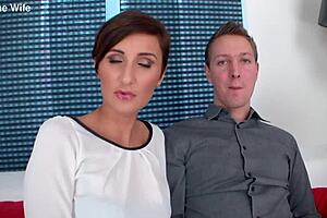 Hey, short haired wife Gabrielle Gucci, are you taking that huge black cock for a ride in cowgirl while your husband watches?