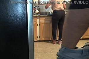 Turkish stepmom almost caught me masturbating and cumming on her big ass!