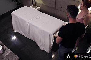 fantasy massage time - hot babe valentina nappi sneaks a blowjob and handjob under the table