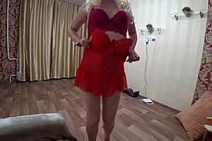 Homemade striptease shows a pregnant milf in sexy outfit from pov angle.