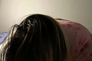 madrastra culona infiel sucks my verga hard before esposo arrives then greets him with cum kiss on mouth