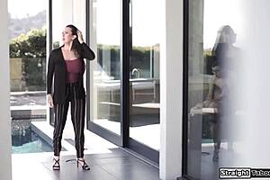 Making me watch you fuck the teen neighbor with blowjob and deepthroat through the window