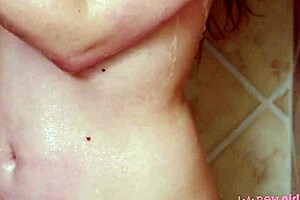 Charming blonde girl enjoyed a relaxing hot shower before her interview