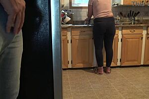 Turkish stepmom almost caught me masturbating and cumming on her big ass!