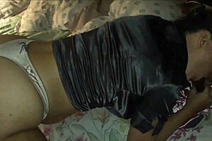 White milf sucks ass and cock then fucks in silky upskirt