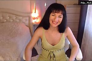 Sexy Brunette Jessy Aka Helga Muah Strips Lingerie for Pussy Fingering