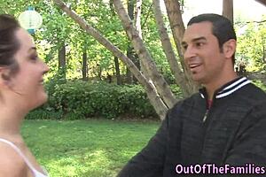 In a steamy threesome, the teen eagerly fucks her stepbrother while exploring forbidden family desires. Fetish elements add to the intense reality.