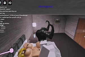 fucked by a devil on roblox 😈 add me if you wanna try it too with my big tits and ass