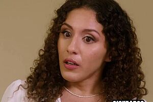 Horny milf joins two sitters for intriguing lesbian threesome with pussy licking and spanking