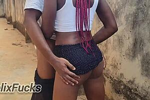 uh i got into this olosho house part with some quickie outdoor action bending over in my miniskirt feeling all wet and slutty with that skinny ebony escort vibe