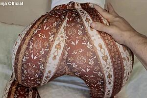 step-mom gets stuck under the bed while making it, so i fuck her tight pussy in doggystyle with creampie