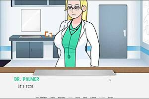 Doctor Handles Patient in Hospital Cartoon Scene
