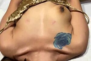 Asian slut gets double penetration with dick and dildo in close up