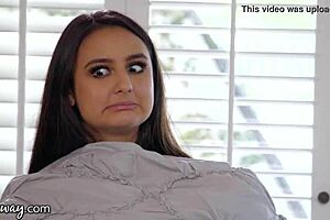 eliza ibarra's stepmom walks in on the busty milf and redhead fingering pussies and rimming in threesome