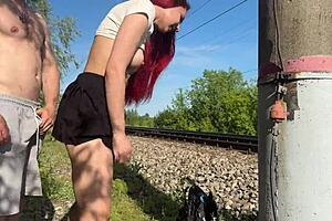 Submissive Wife Spanked and Fisted at Public Subway