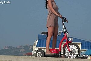 I'm riding naked in public, showing off my naughty side