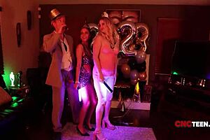 Simp American milf experiences a freeuse New Years threesome.