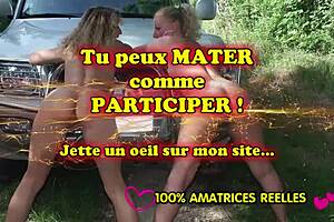 i adore these hot amateur lesbian milfs in outdoor french compilation