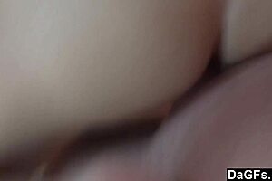 Dagfs shows a slutty milf getting cock sucking and ass fucking in bedroom with tattoos.