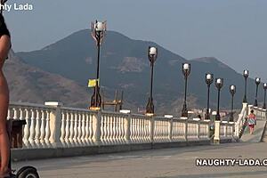 I'm riding naked in public, showing off my naughty side