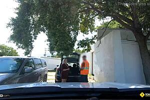 Roadside assistance, why are you fucking this thick blonde milf in doggystyle outdoors?