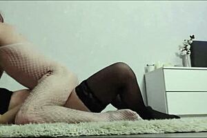 wife meets trans man in stockings for a secret encounter while husband is away