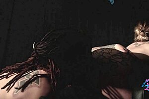 blindfolded pawg milf teases with feathers, licks balls, sucks big cock, milks it, plays with tight asshole, gets pussy eaten, then anal dildo fun 😈🍑