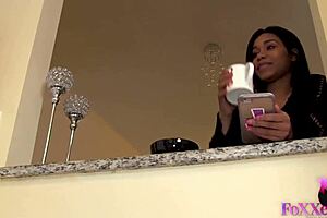 Oh wow, steamy kitchen romp with Cristi Ann licking big tits and pussy... intense!