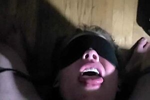 jerking off over face no cum while blindfolded and bound tight