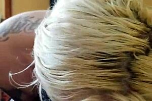 Ashley Lashae enjoys sucking on that big black dick in an interracial encounter.