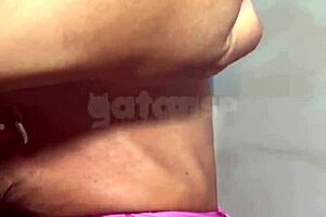 Wife offers tight ass to Brazilian friend in restaurant bathroom while cuckold husband films close up.