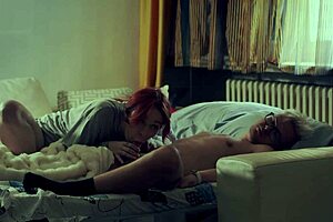 step mom shares bed with step son. they enjoy some naughty nighttime fun with foreplay and spooning.