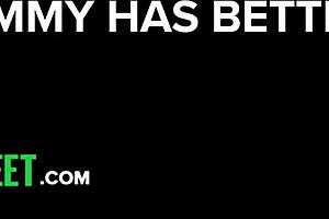 The video shows a deep creampie from the back.