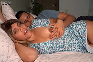 stepson shares bed with stepmother's milf friend in homemade scene